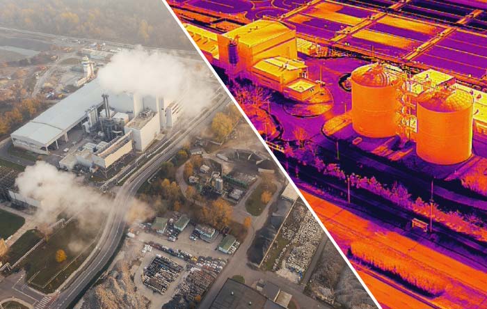 Inspection imagery example captured with both standard and thermal cameras